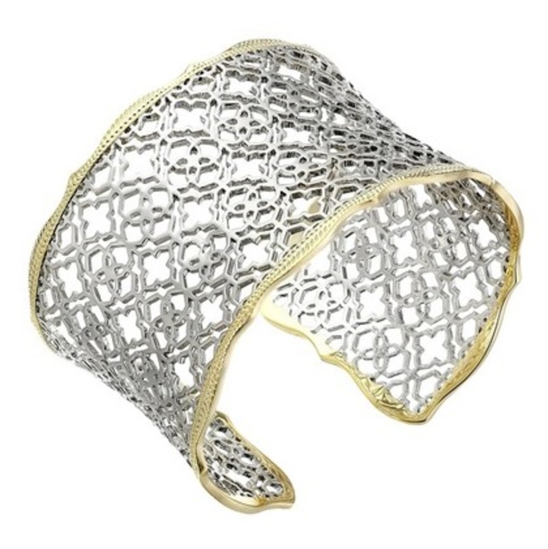 Candice Gold Cuff Bracelet in Gold Filigree