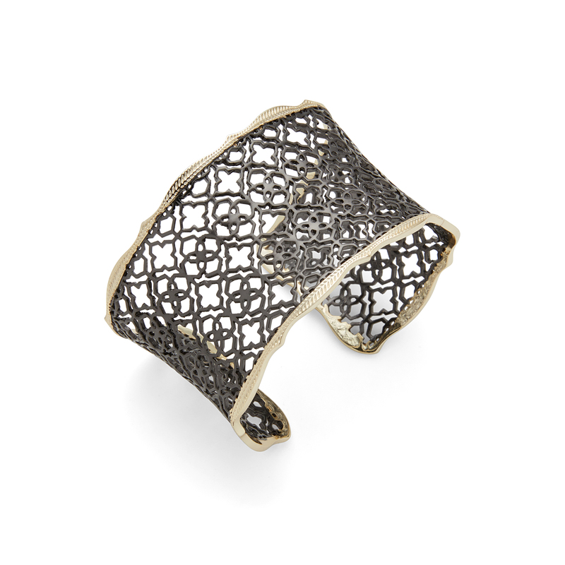 Candice Gold Cuff Bracelet in Gold Filigree