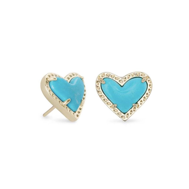 Turquoise heart deals stud earrings