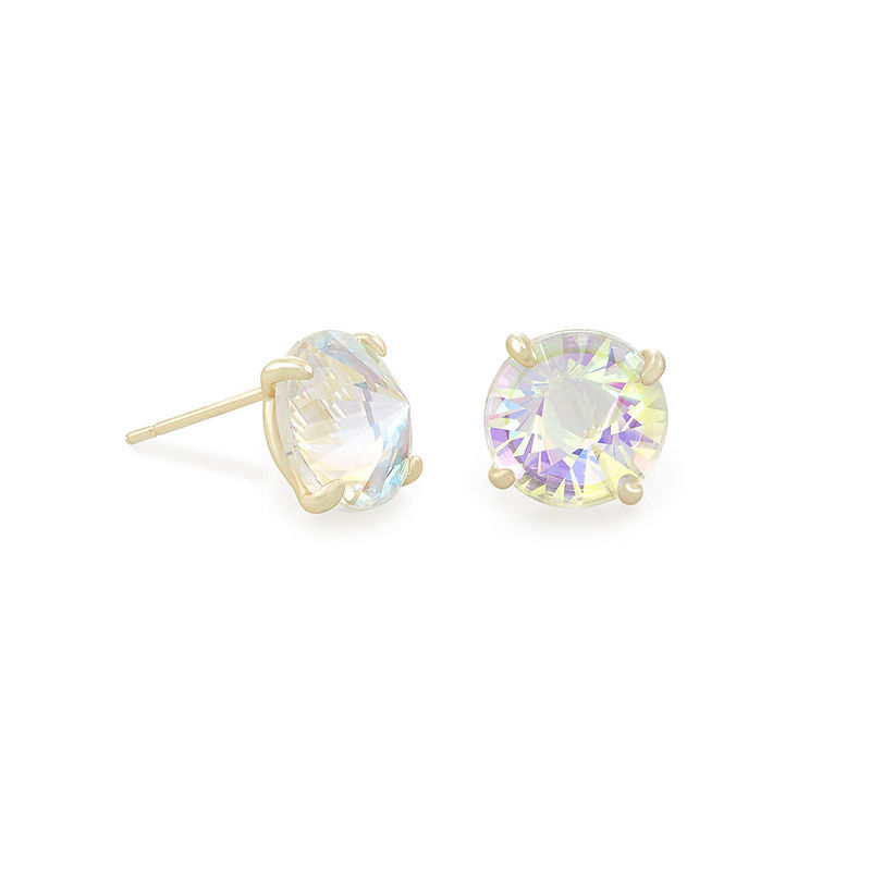 Jolie Silver Stud Earrings in Dichroic Glass