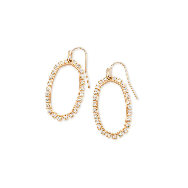 Elle gold open frame crystal deals drop earrings in multi crystal