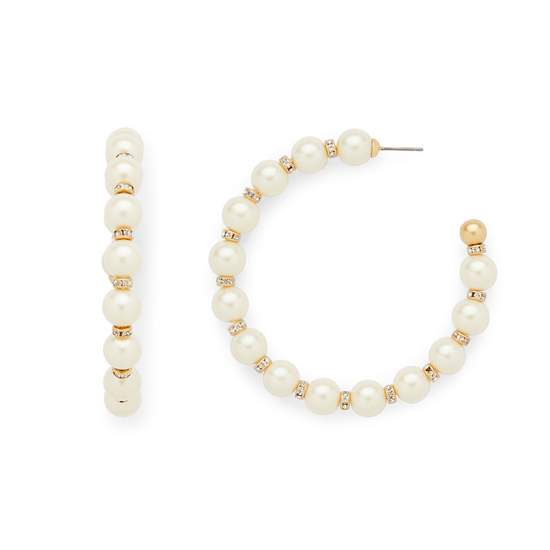 Kate spade deals pearl hoops