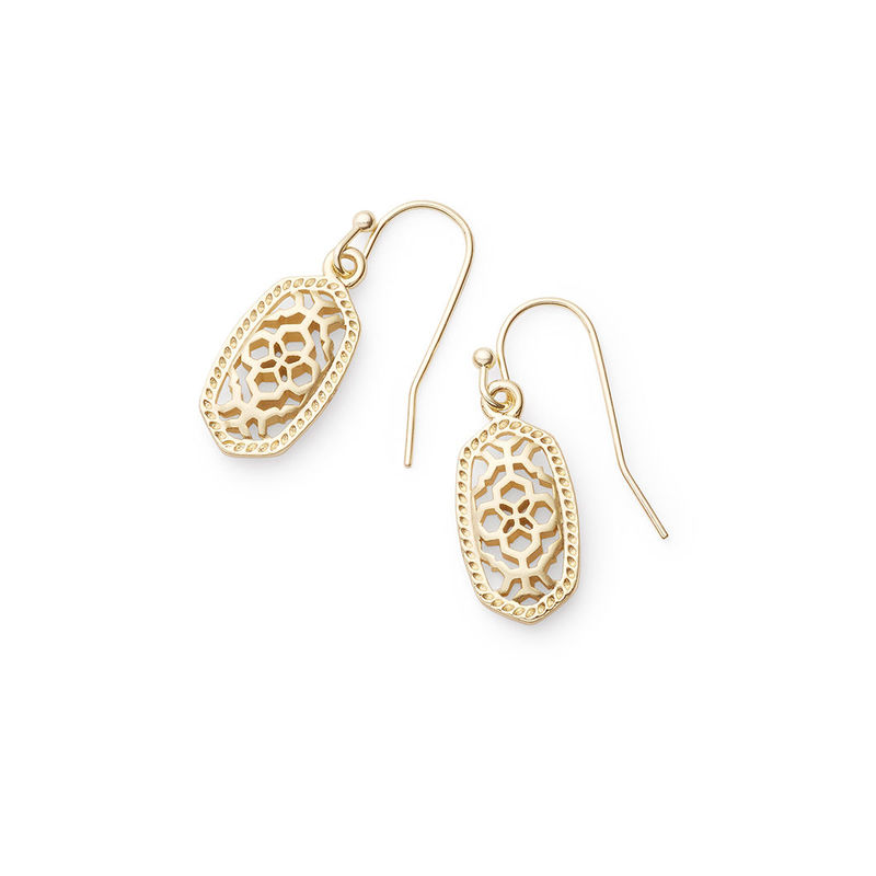 Lee Gold Drop Earrings In Platinum Drusy