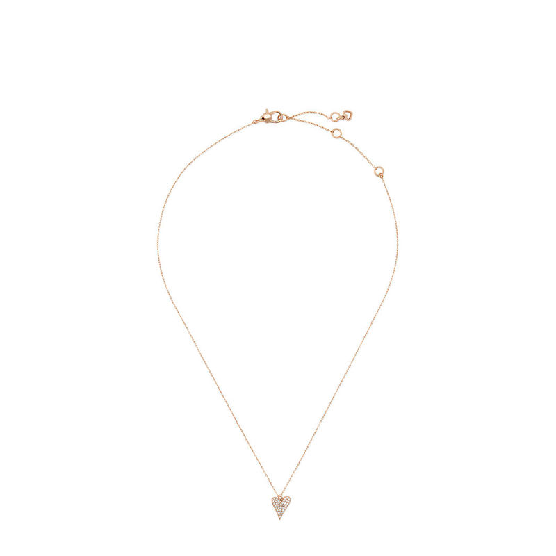 Kate Spade Heart to Heart Pave Mini Pendant Necklace Clear/ Rose Gold