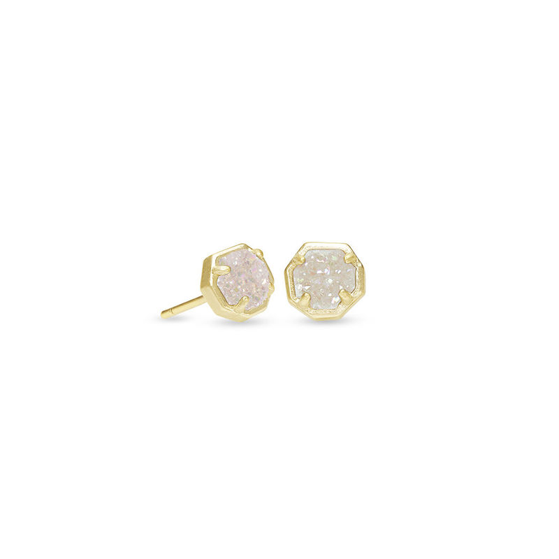 Nola Rose Gold Stud Earrings in Rose Gold Drusy | Kendra Scott