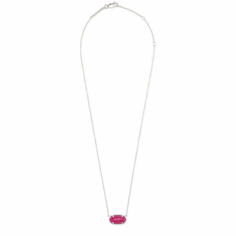 Elisa silver pendant on sale necklace in rose quartz