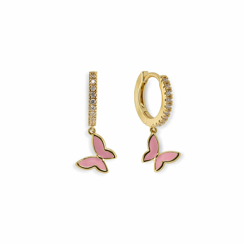 Gold 1.5 Butterfly Drop Earrings