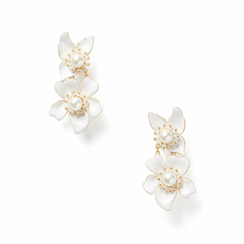 Kate spade white flower on sale earrings