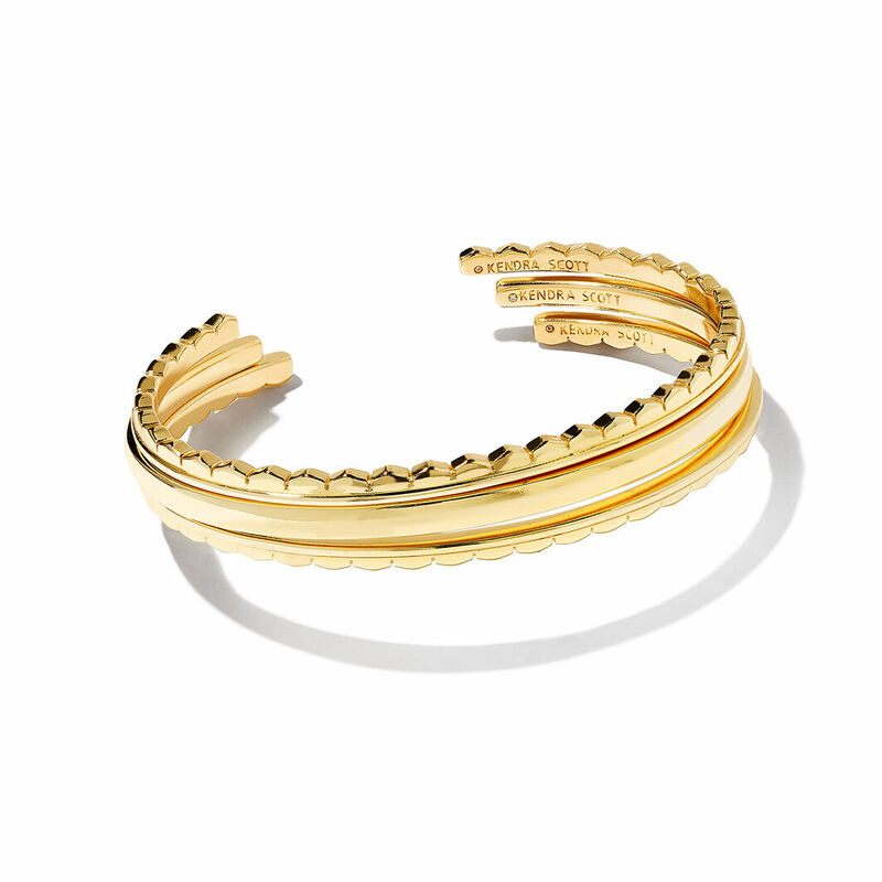 Cartier 18K Tri-Color Gold Double C Cuff Bangle Bracelet