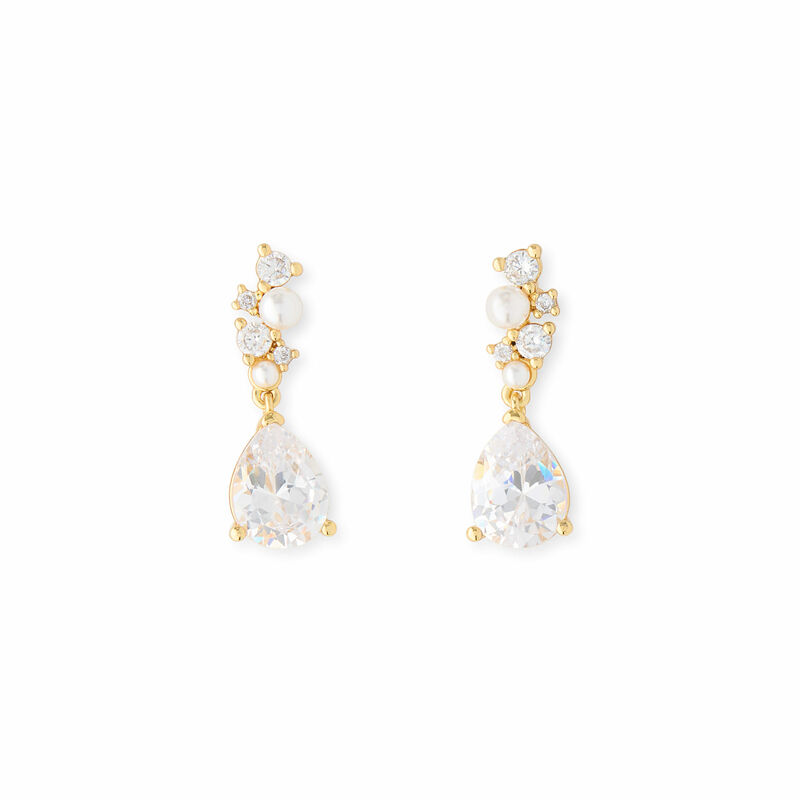 Harper Pearl Drop Earrings Ready to Ship / Gold