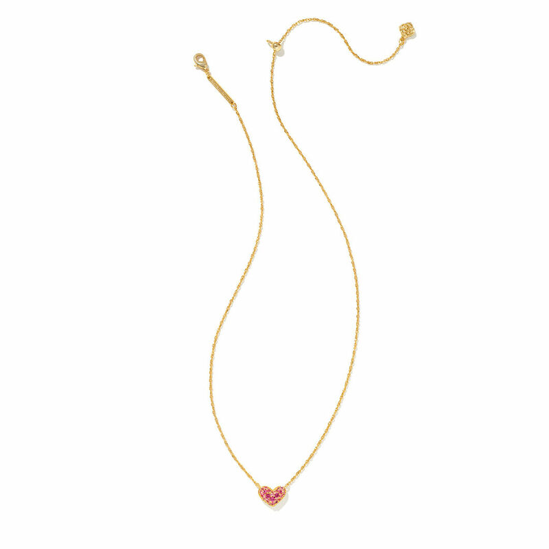 Ari Heart Rose Gold Chain Bracelet in Pink Drusy | Kendra Scott