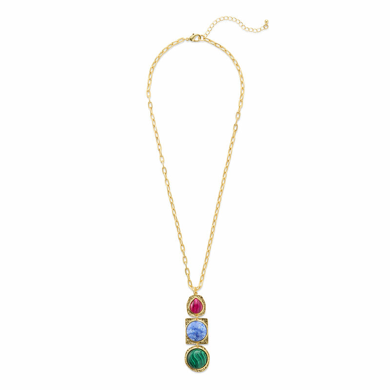 Ava Rose Mesa Triple Stone Pendant