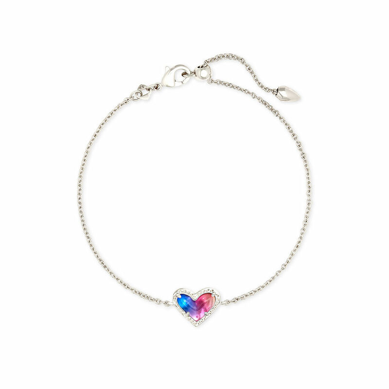 Rainbow Heart Chain Bracelet