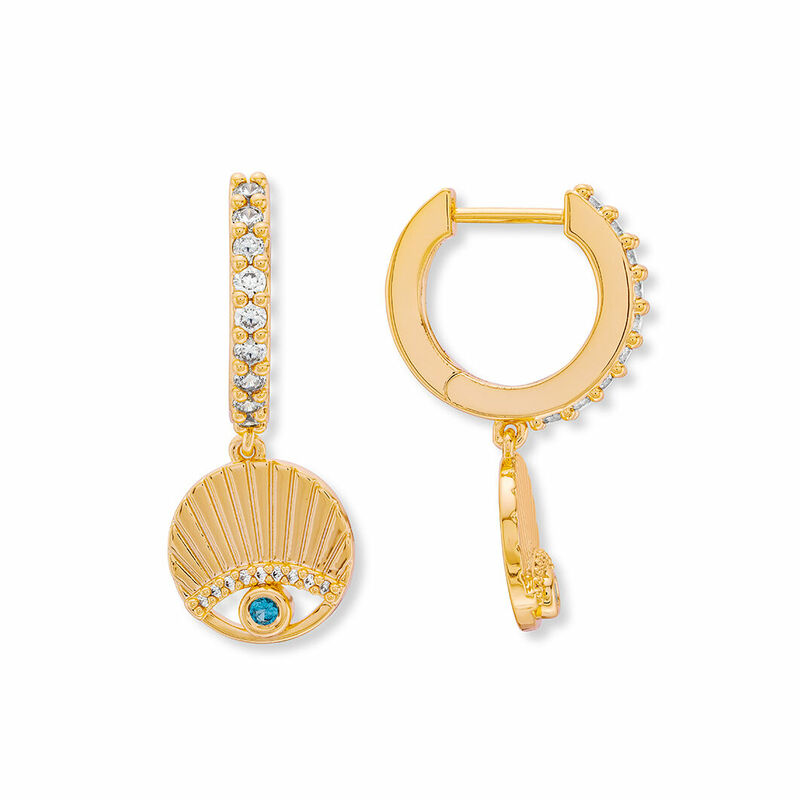 Rocksbox Portola Evil Eye Huggie Drops by Rudiment
