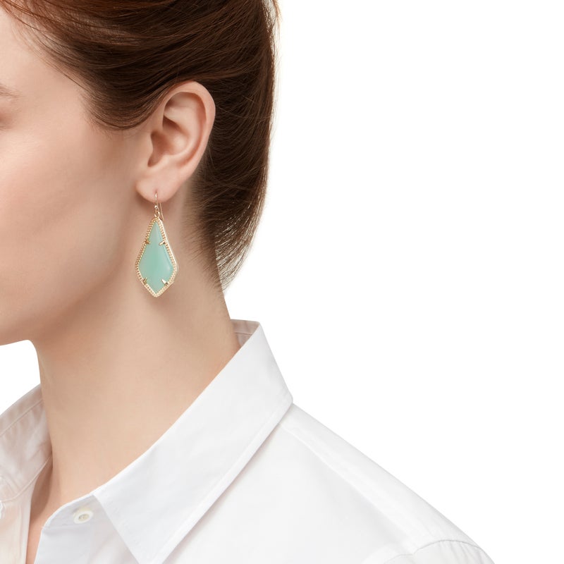 Kendra Scott Alex Lux Pave Earrings Ivory Pearl GD Ivory Pearl