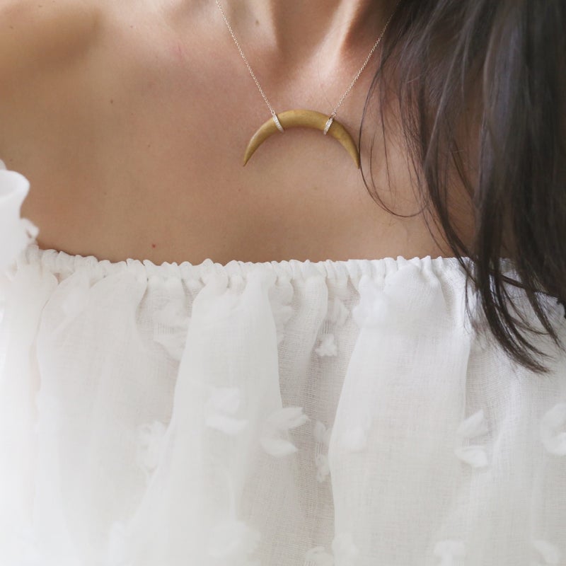 Rocksbox Crescent Wood Necklace by Melanie Auld