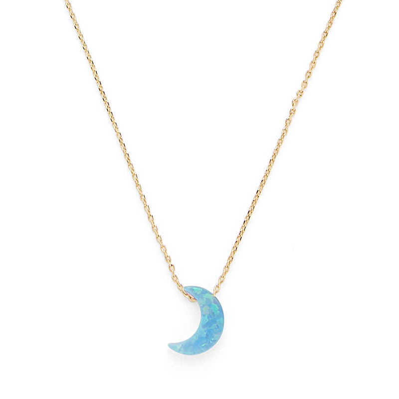 Buy Moon Necklace, Crescent Moon Necklace, Opal Moon Necklace, Crescent  Necklace, Moon Pendant, Half Moon, Opal Jewellery Online in India - Etsy