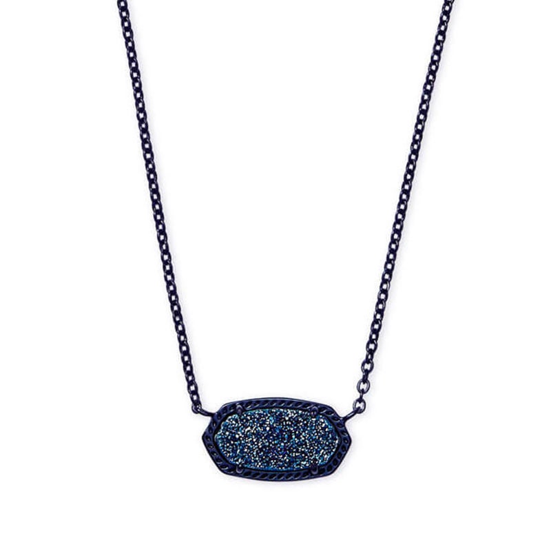Square Shaped Onyx Stone Necklace : Deep Blue – Myra Online