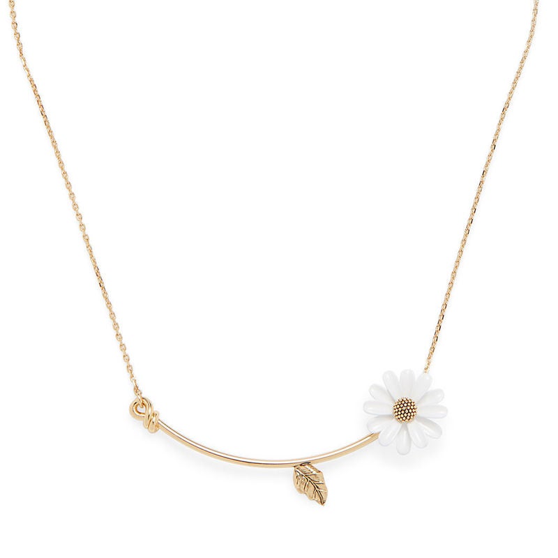 Kate Spade Gold-tone Heritage Bloom Station Necklace in White | Lyst