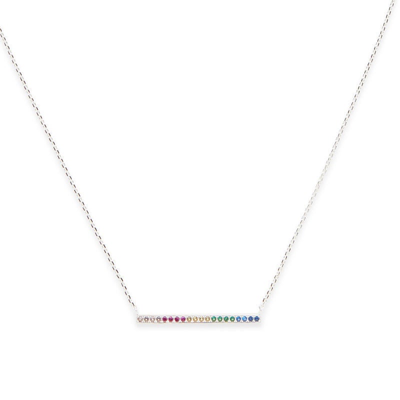 coach rainbow bar necklace