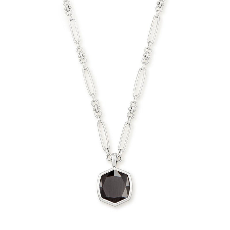 Davis Locket Charm Necklace in Sterling Silver