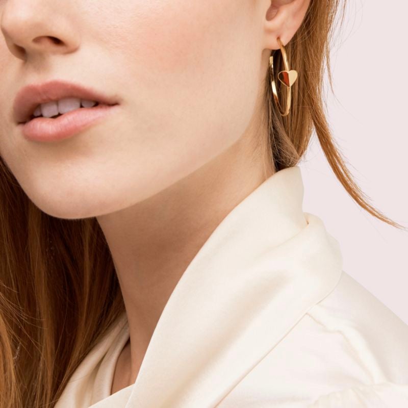 Kate Spade Heritage Spade Small Heart Stud Earrings - White