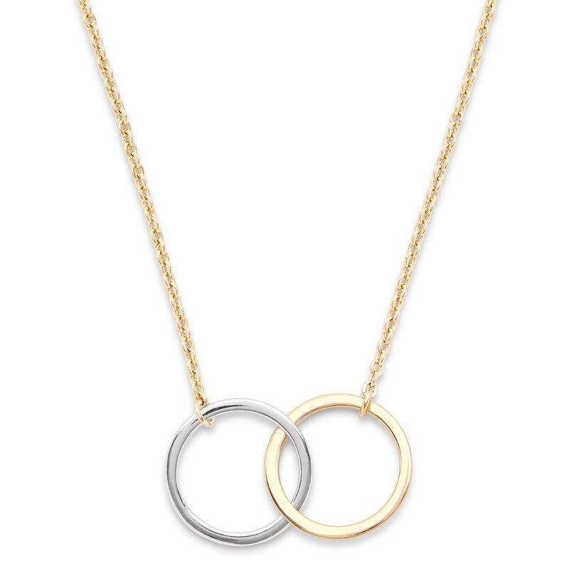 14K White Gold Engravable Interlocking Circles Necklace - Gracious Rose  Jewelry