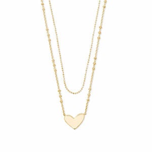 Ari Heart Multi Strand Necklace in Rose Gold