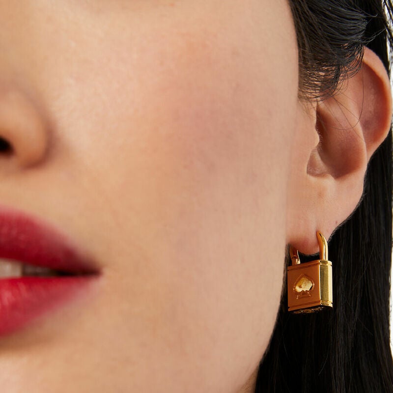 Louis Vuitton - Gold Padlock Earrings