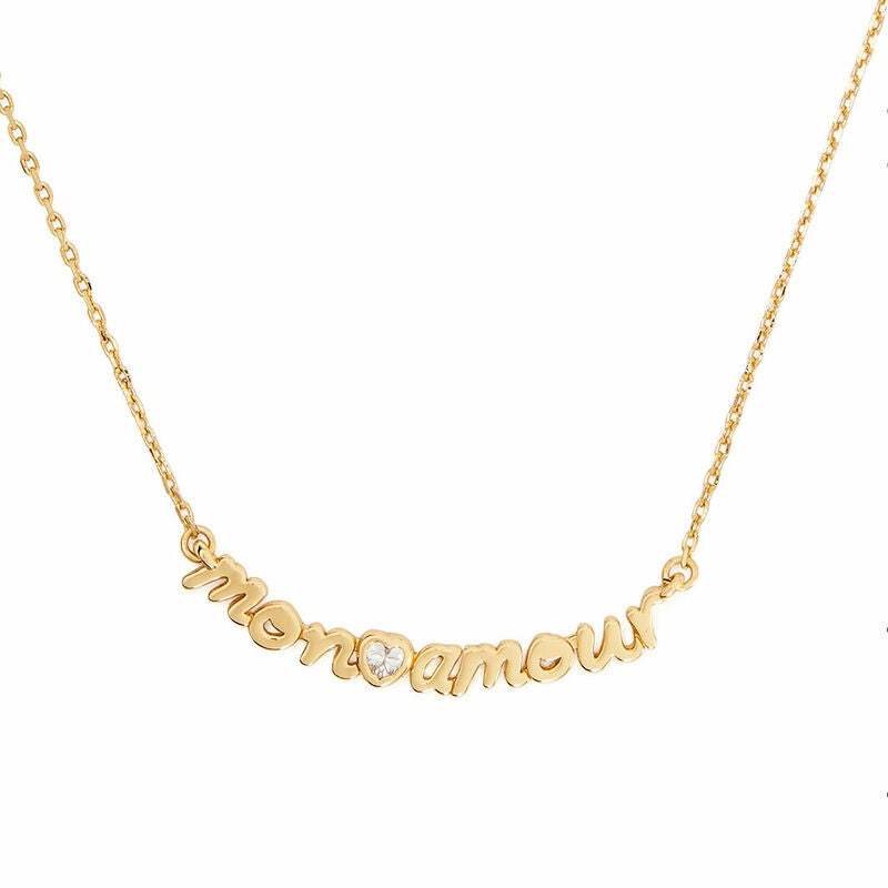Kate Spade Pave 'Mom' Script Pendant Necklace, Gold