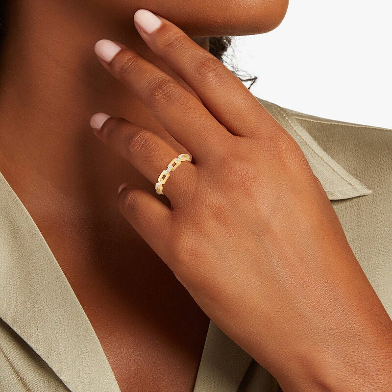 Rocksbox 18k Gold Plated Simple Chain Ring by Demifine by Rocksbox