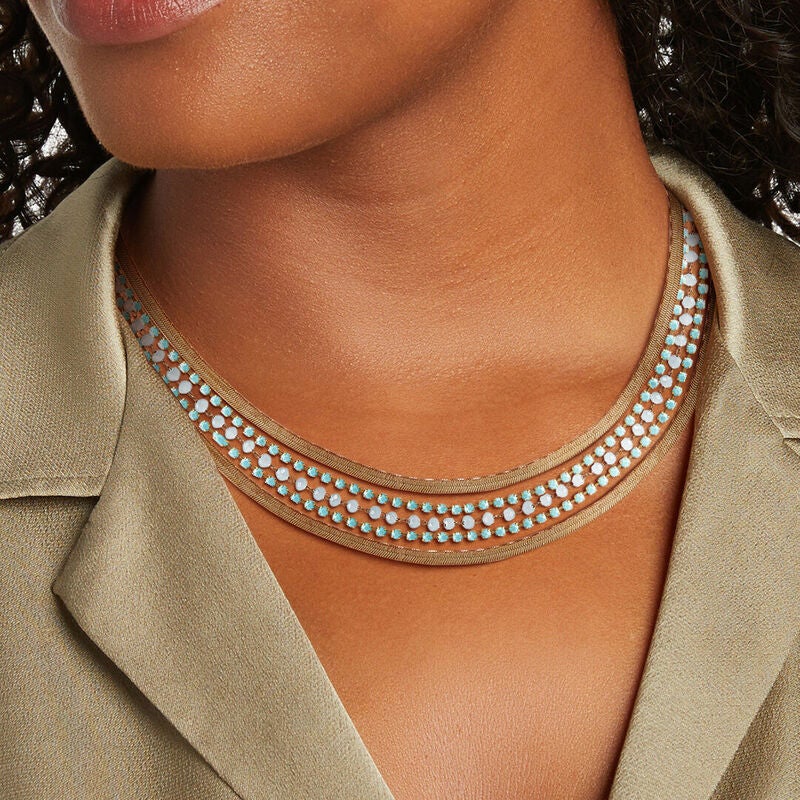 Gold Diamanté Cross Layered Pendant Necklace | New Look