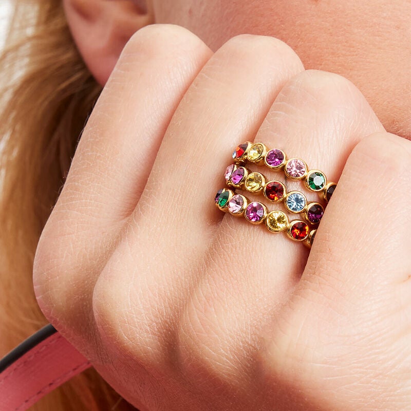 Stackable Ring Lab-Created Sapphires 1/20 ct tw Diamonds | Kay