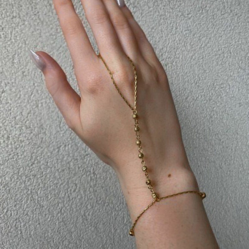 Sureio 8 Pieces Hand Chain Set Ring Bracelet Chain Tassel India | Ubuy